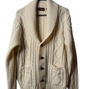 Adams Cream Cable Knit Cardigan